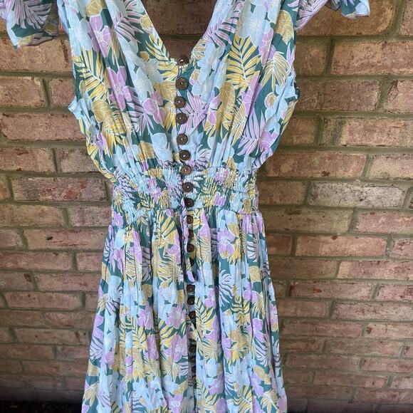 Tiare Hawaii New Moon Maxi Dress Floral Print One Size M/L Tropics Tosca - Picture 7 of 13